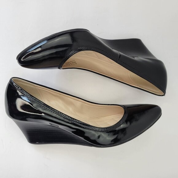 Cole Haan Emory Luxe Wedge Pumps Black Patent Size 7B - Picture 6 of 11